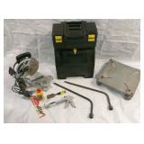 SAV009 Stanley Tool Caddy, Tools, and Miter Saw