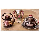 EAT077- Vintage Capodimonte Floral Ceramic Serving Ware