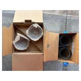 EAT128 13 Stackable Glass Bowls And 4 Ribbed Glass Cups Looks to be New