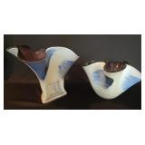 EAT207 - Hand Blown Free Form Glass Vases (2)