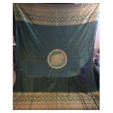 EAT292 - Large Thailand Themed Tapestry In Green & Gold