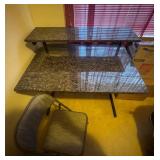 EAT330 - Multi level Marble desk & foldable chair 