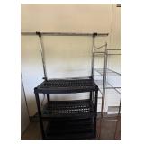 EAT334 Modified Plastic Shelf With Clothes Rack And a Metal Wire shelf