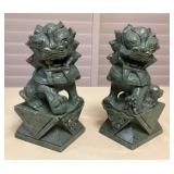 MMP001 Pair Of Chinese Carved Stone Foo Dogs