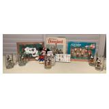 MMP011 Vintage Disney Figures, Rubber Stamps, Glass Mugs, Book, Puzzle & Bean Bag Plush