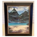 MMP036 Framed Tropical Scenic Picture Print Signed By The Artist 