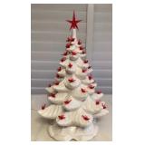 MMP038 Vintage White Ceramic Christmas Tree With Lighted Base