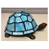 MMP087 Light Blue Slag Glass Tiffany Style Turtle Table Lamp New