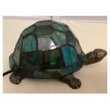 MMP089 Tiffany Style Teal Stained Glass Turtle Table Lamp New