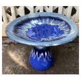 MMP091 Blue Crystalline Glaze Ceramic Bird Bath