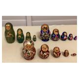 MMP106 Set Of Three Wooden Russian Nesting Matryoshka Dolls 