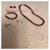 MMP113 Vintage Koa & Paper Shell Costume Jewelry 