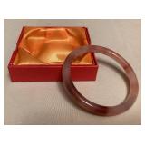 MMP121 Pink & Purple Jade Thin Bangle Bracelet New 