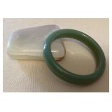 MMP132 Celadon Green Jade Bangle Bracelet New 