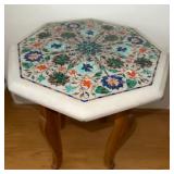 HKF001 Octagonal Inlaid Marble Table
