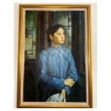 HKF012 Framed Painting of "Young Girl in Blue"