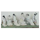 HKF014- white Porcelain Geisha Set Of 6