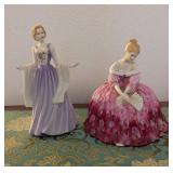 HKF021- Set of 2 Royal Doulton Figures "Julia" And "Victoria"