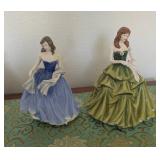 HKF047- Lot of 2 Royal Doulton Porcelain Figurines – Moonlight Serenade and Annabel