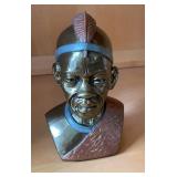 HKF059 - African Warrior Bronze Bust By Casper Darare 