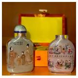 HKF063 Two Chinese Reverse-Painted Snuff Bottles