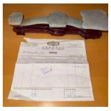 HKF064 Hand Carved Jade Ruyi Sceptre with Wood Stand