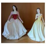 HKF066- Royal Doulton Figurines "Happy Anniversary Pink" And "Rose"
