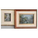 HKF094 Two Thailand River Village Paintings