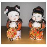 HKF098 - Traditional Chinese porcelain figurines Jintong and Yunu 