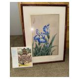 HKF127 "Blue Irises" Woodblock Print by Eiichi Kotozuka