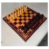 HKF137 Italian Hand-Carved Portable Chess/Backgammon Set
