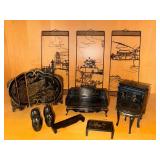 HKF176 - Asian Metal Art Frames & Doll furniture set