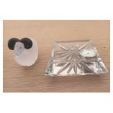 HKF186 - Waterford Chrystal Desk Clock & Handcrafted Glass Paperweight
