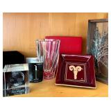 HKF214- Classy Crystal And Wood Office Decor 