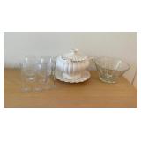 HKF216 - Elegant Serving Set Bundle-Tureen, Glasses , Salad Bowl