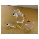 HKF233 - Swarovski Crystal Collectibles - “Large Elephant”, “Cockerel”, “Mini Alligator”