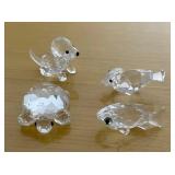 HKF252 - Swarovski Crystal Collectibles - “Turtle”, “Goldfish”, “Sparrow”, “Beagle”