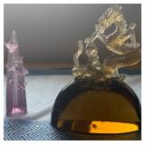 HKF273 Glass Dragon With Butterfly’s On A Branch 