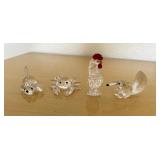 HKF301 - Swarovski Crystal Collectibles - “Anteater”, “Playing Beagle”, “Cockerel “, & “Crab”