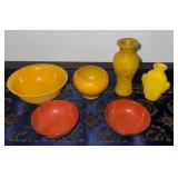 HKF312 Yellow and Red Porcelain and Glass