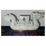 HKF321 Hand Carved Chinese Jade Dragon Boat