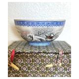 HKF322- “Winter Scene” Chinese Eggshell Porcelain Bowl 