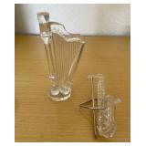 HKF330 - Swarovski Crystal Collectibles - "Saxophone" & " Harp"