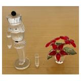 HKF331 - Swarovski Crystal Collectibles - "Nutcracker Soldier" & "Poinsettia"
