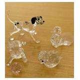 HKF334 - Swarovski Crystal Collectibles -" Dalmatian" , "Dove", "Kitten W/ Ball" , "Duck"