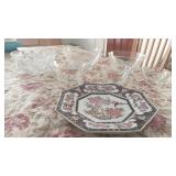 HKF340 Patterned Porcelain Plate & Glassware Bowls