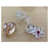 HKF347 - Swarovski Crystal Collectibles - "Golden Rabbit" , "Lamb", "Baby Bird"