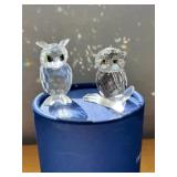 HKF349- Swarovski Crystal Collectibles, “Feathered Beauties” Owls