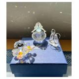 HKF351- Three Swarovski Crystals: “Ladybug On Flower”, “Anna’s Ballet Shoes”, & “Crystal Falcon”