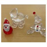 HKF355 - Swarovski Crystal Collectibles - "Baby Buggy", "Santa Claus", & " Clown" 